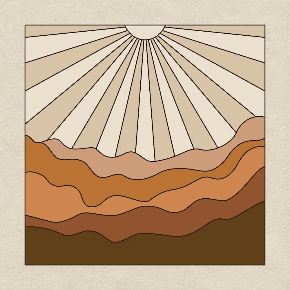 Abstract Sun Rays Square