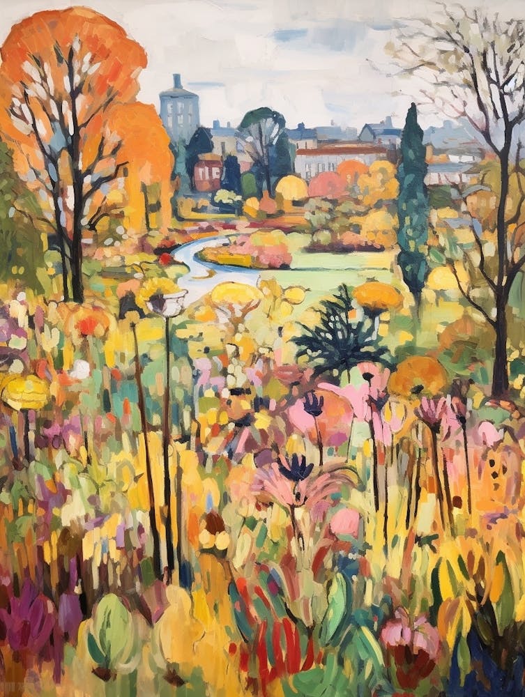 Autumn Gardens Painting Kew Gardens London 3