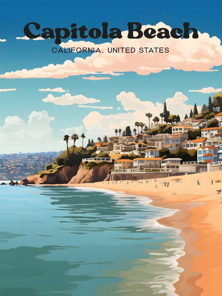 Capitola Beach California United States Travel Art