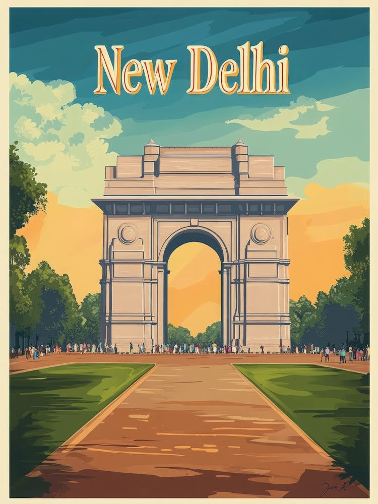 Aihrgdesign A Vintage Travel Poster Of New Delhi