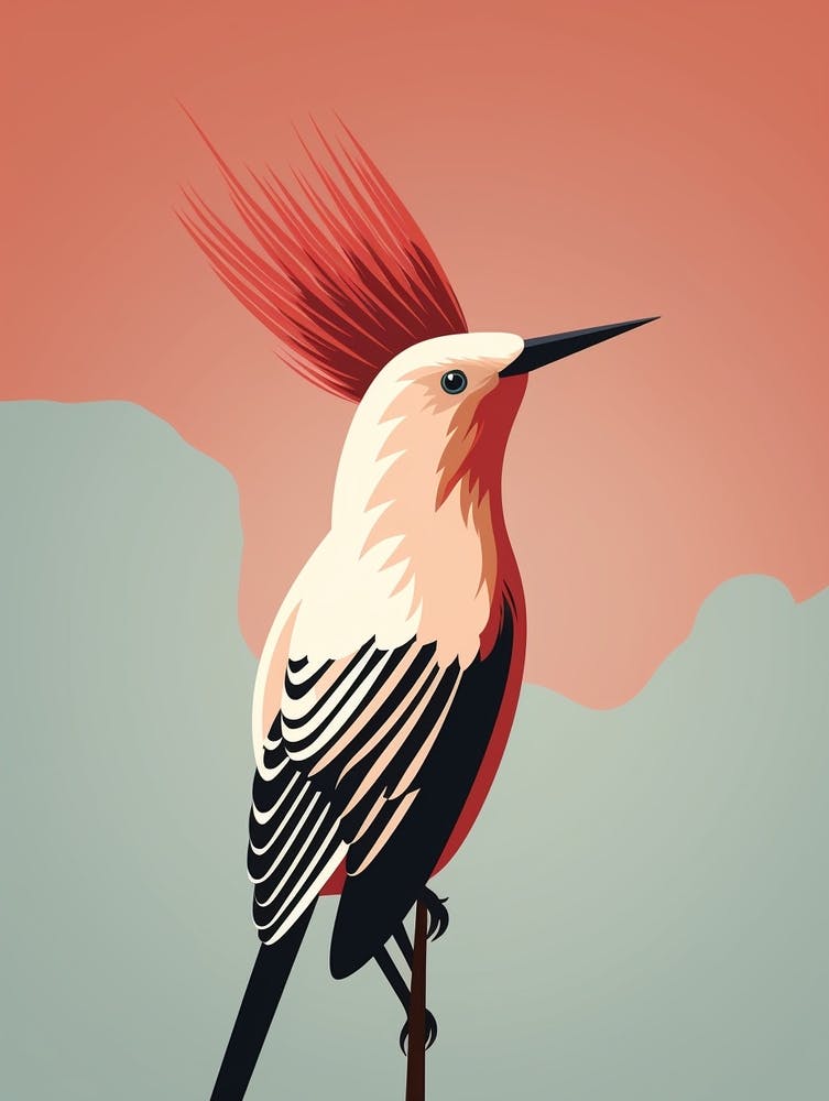 Minimalist Hoopoe 2 Illustration