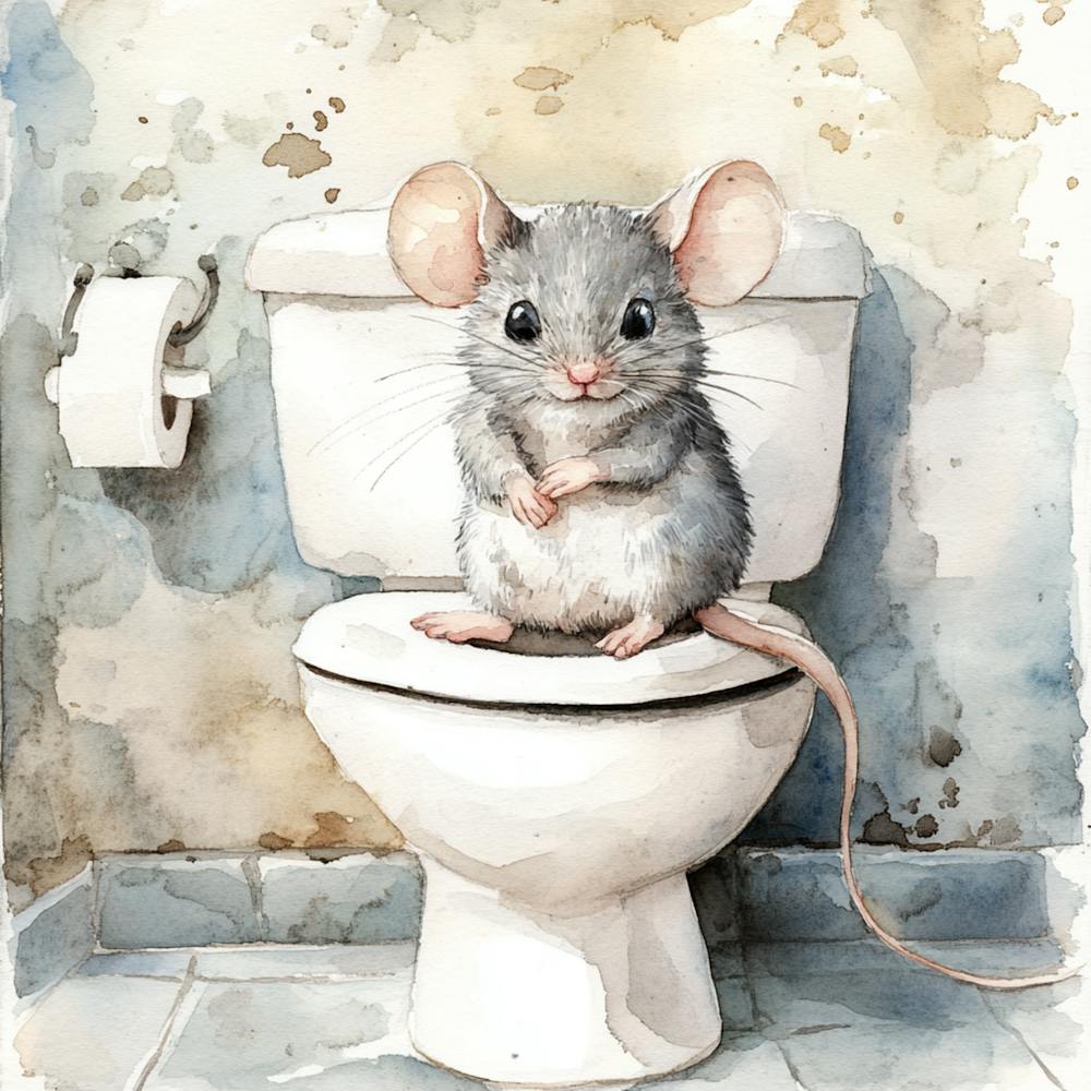 Mouse On Toilet 2