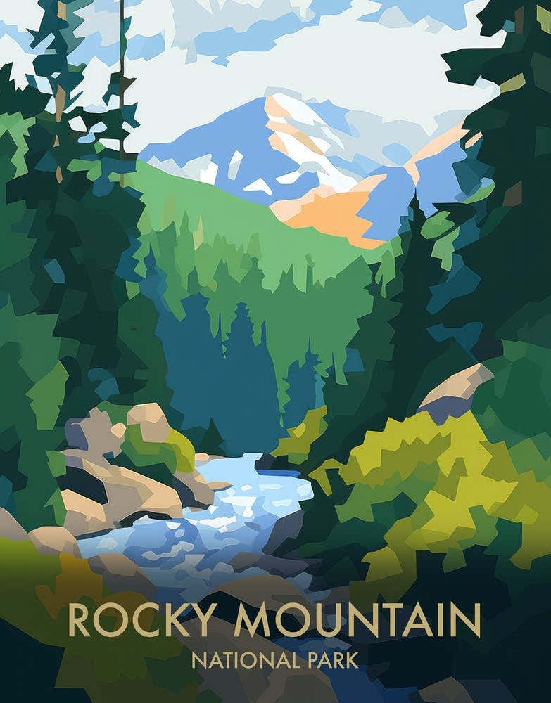 Rocky Mountain National Park Matisse Style Vintage Travel Poster 4