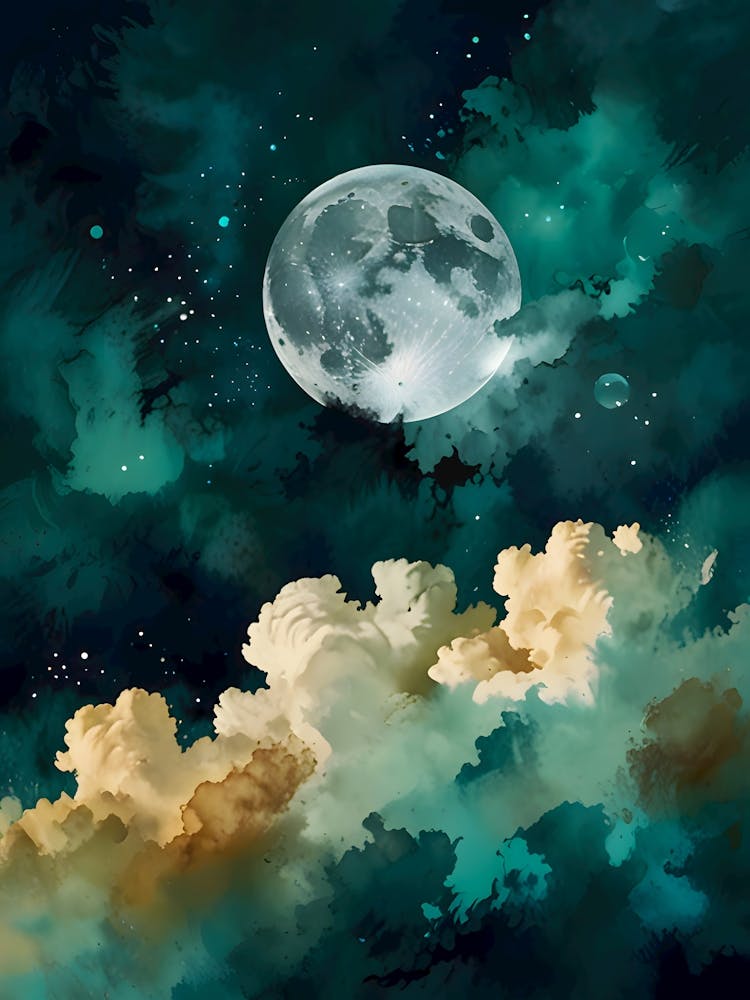 Clouds Beneath the Moon