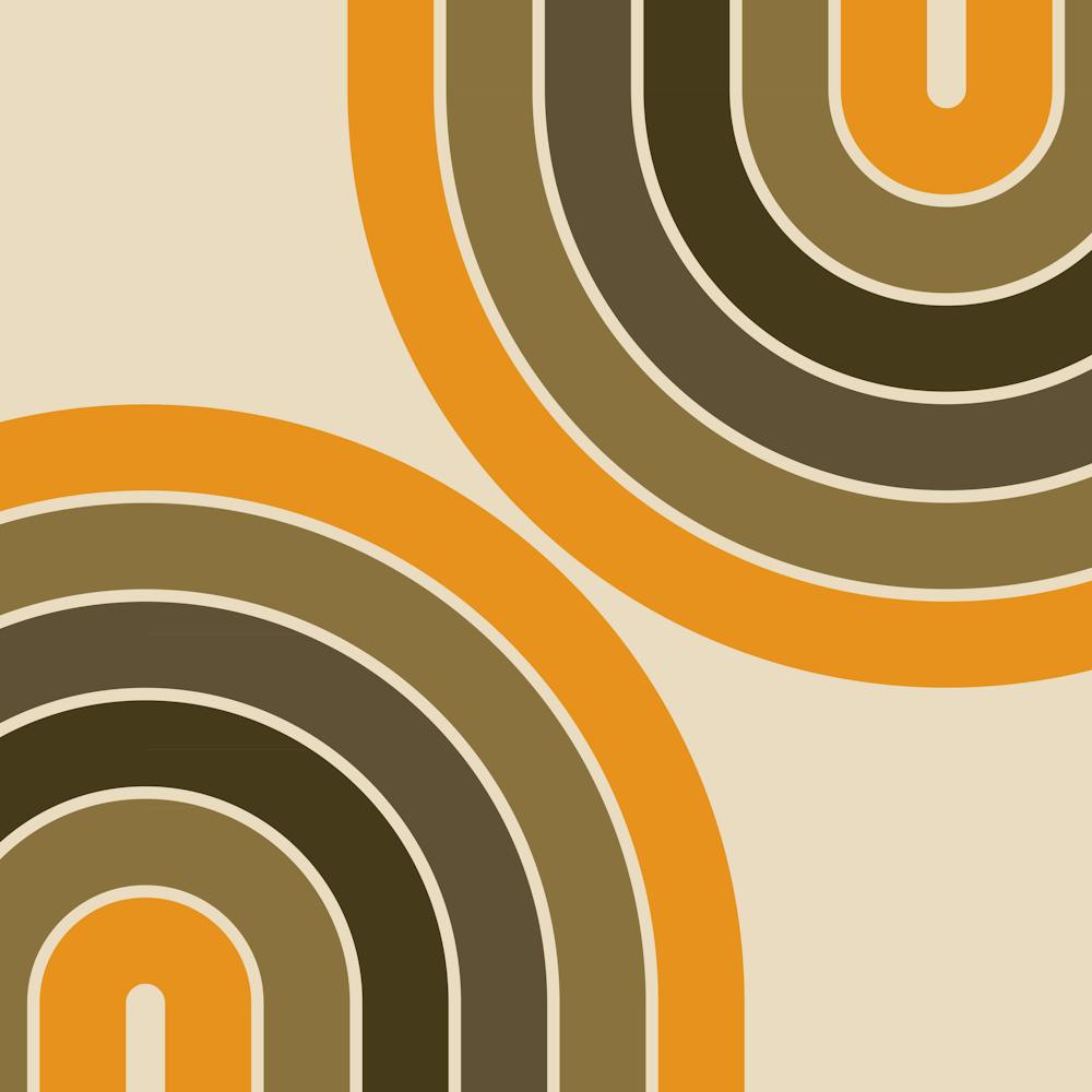 Midcentury Modern Geometric Rainbow Xi In Vintage Theme 02