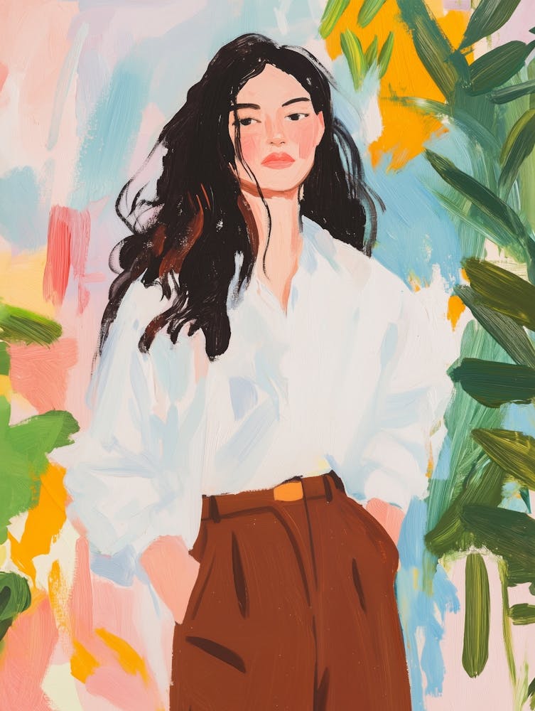 Wilde Frau Gouache-Malerei