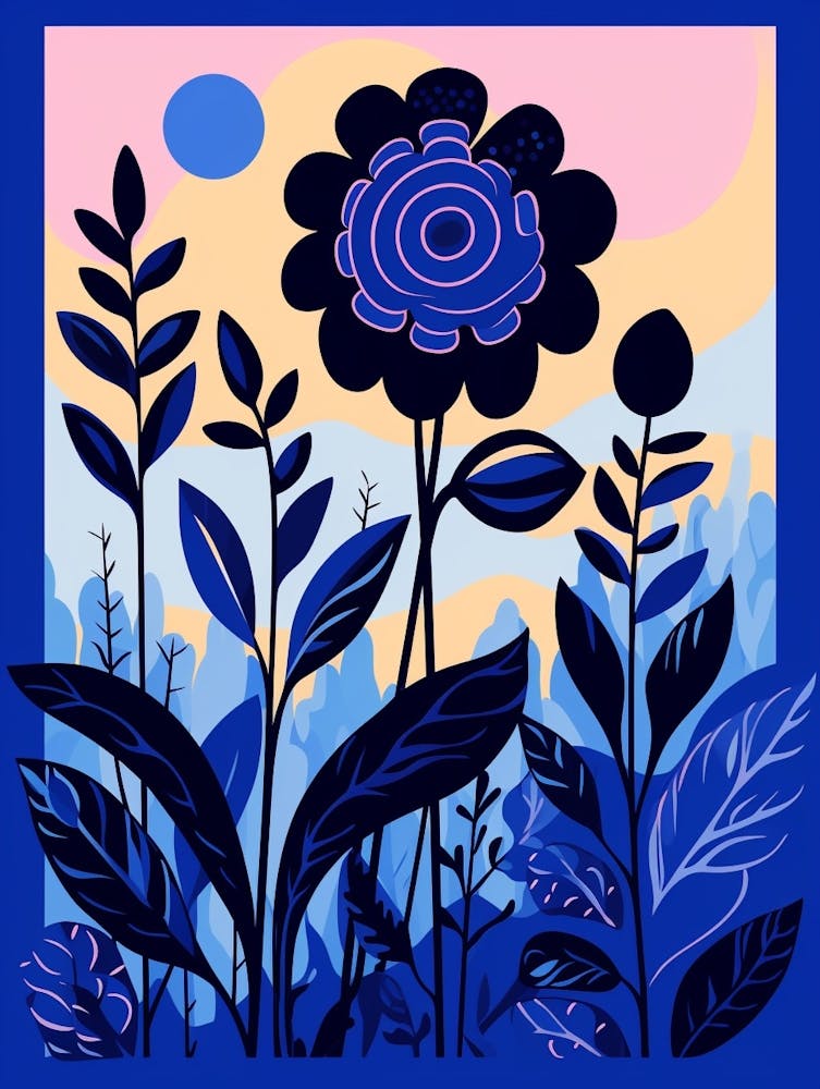 Blue Flower Illustration Prairie Clover