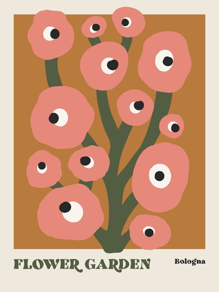 Flower Garden Bologna Brown And Pink