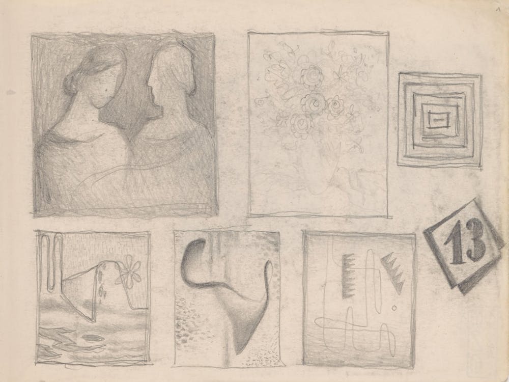 Sketchbook With Various Studio Drawings, Mikuláš Galanda (3)