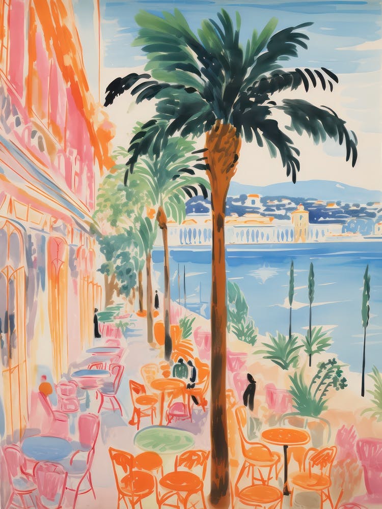 Rimini   Italy Beach Club Lido Watercolour 4