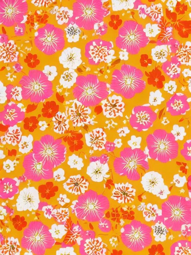 Sweet William Floral Print Warm Tones 2 Flower