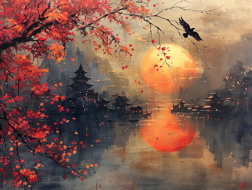 Sunset Over The Water
