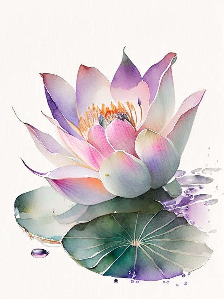 Lotus Flower Petals Watercolour 3