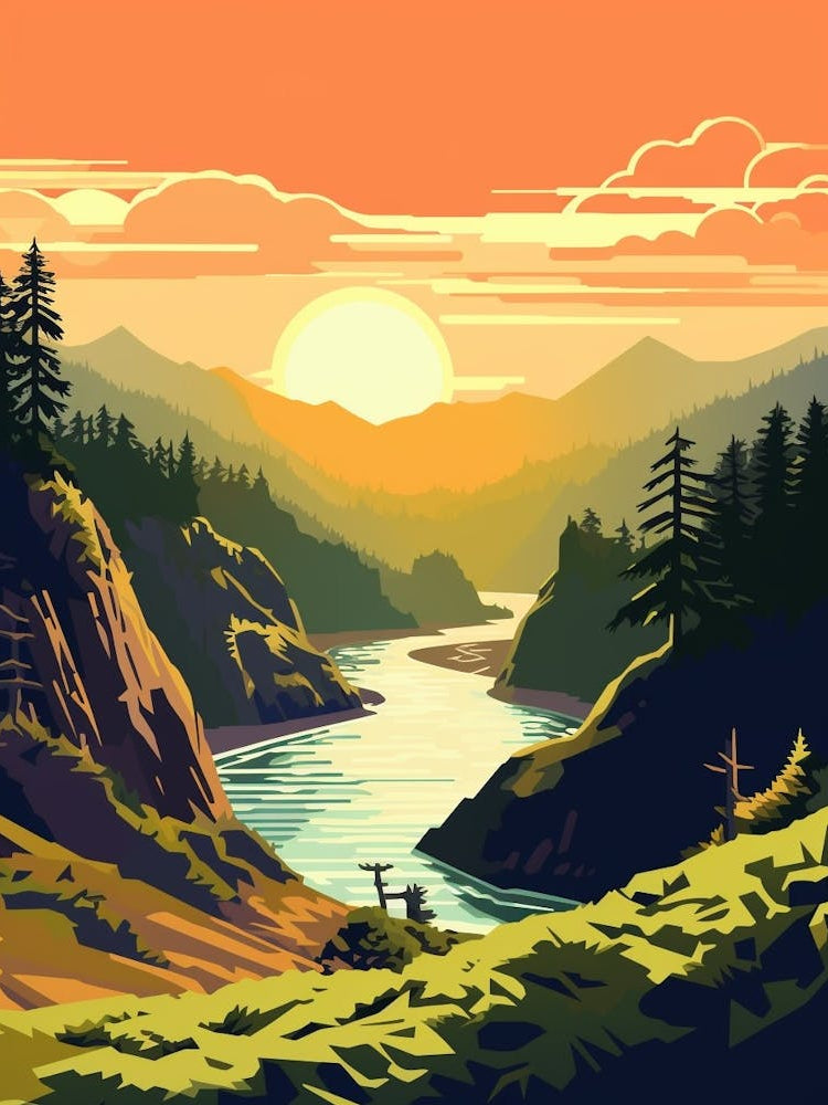 Olympic National Park Retro Pop Art 14