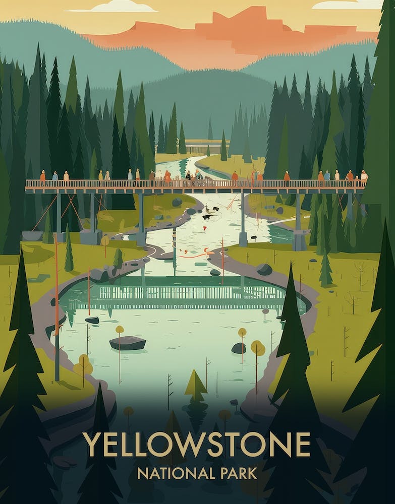 Yellowstone National Park Vintage Travel Poster 4