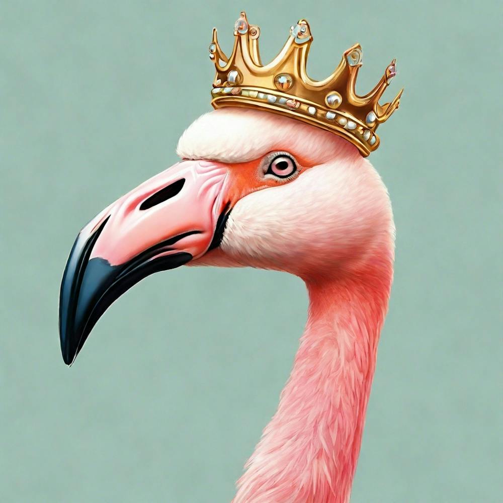 Flamingo With Crown