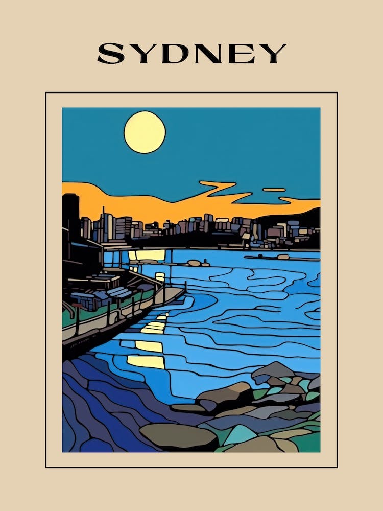 Minimal Design Style Of Sydney, Australia 4 Poster