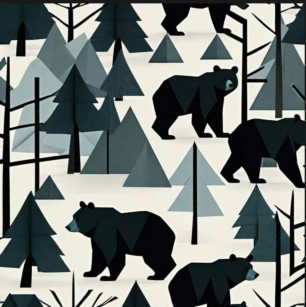 Black Bears In The Forest