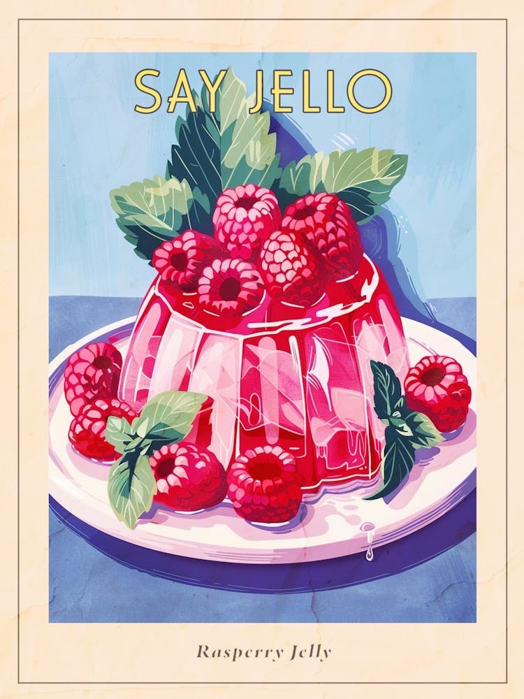 Rasperry Jelly Vintage Cookbook Illustration 4 Poster