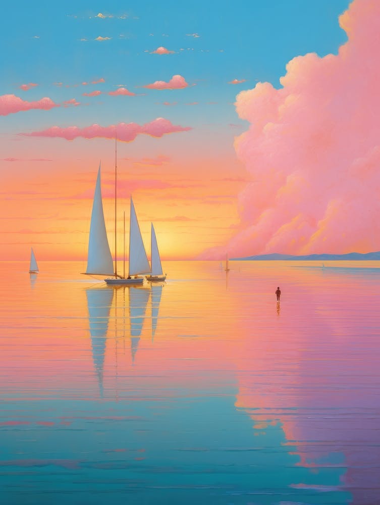 Sunset Sailboats 3
