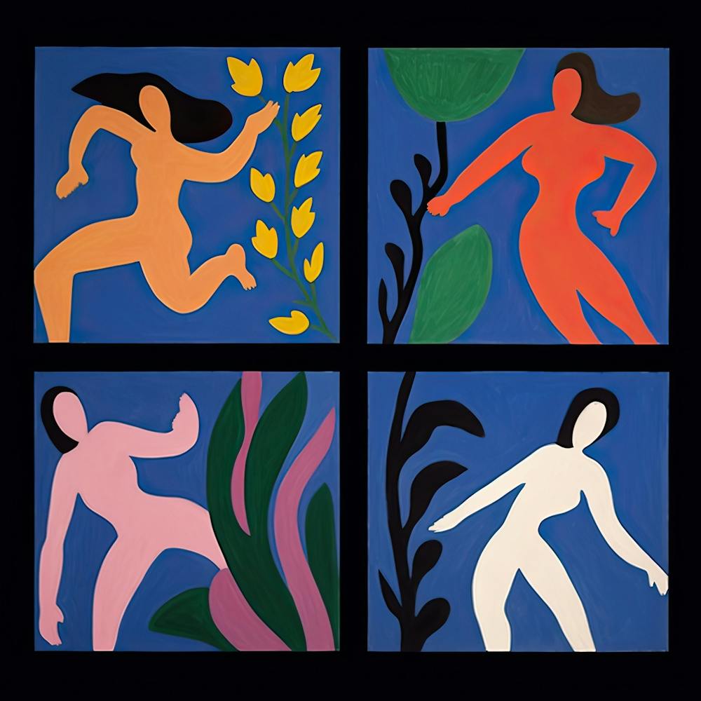 Women Dancing, Shape Study, The Matisse Inspired Art Collection 1
