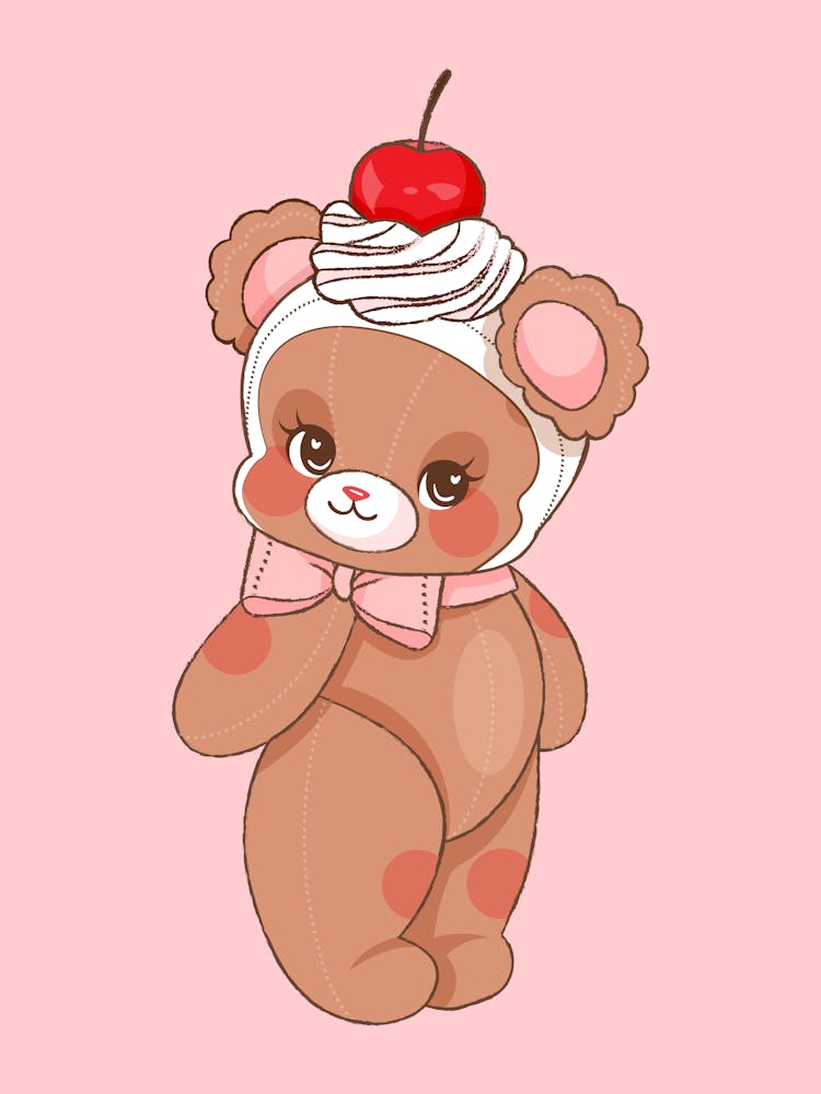 Cute Cherry Teddy Bear