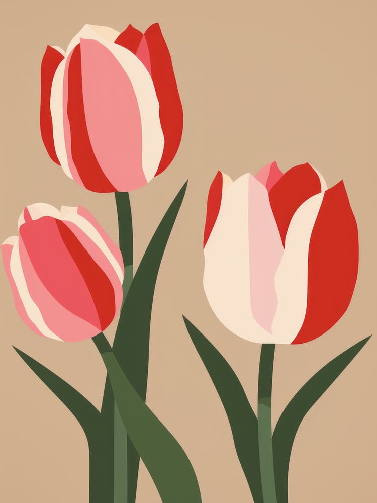 Tulips Flower Big Bold Illustration 3