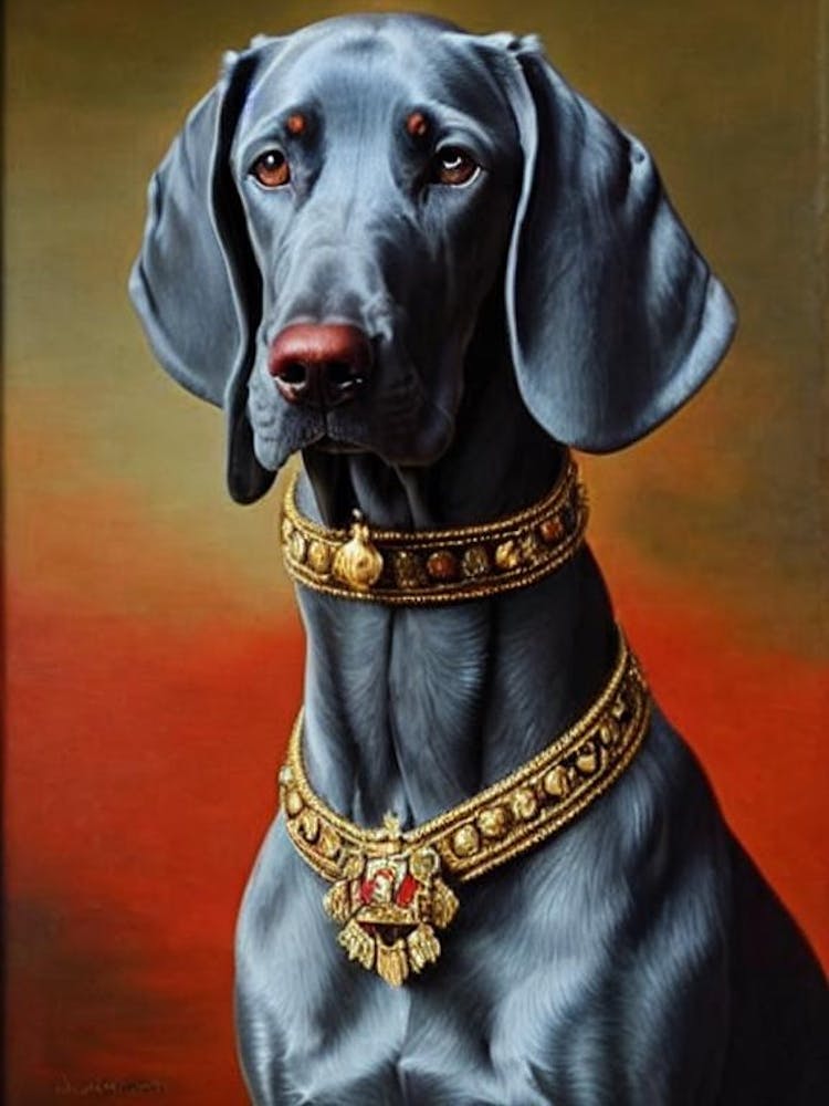Weimaraner 2 Renaissance Porträt Ölgemälde
