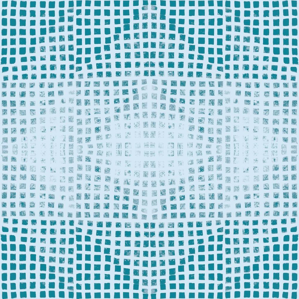 Gods Eye Block Print In Teal