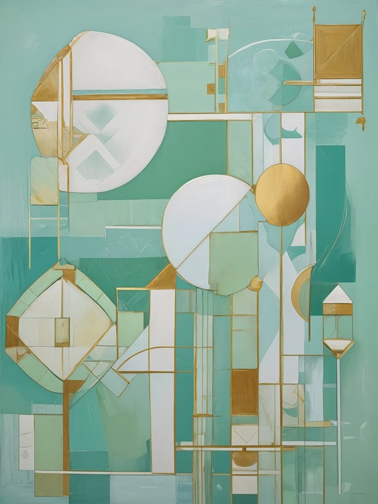 Abstract Gold And Teal no2