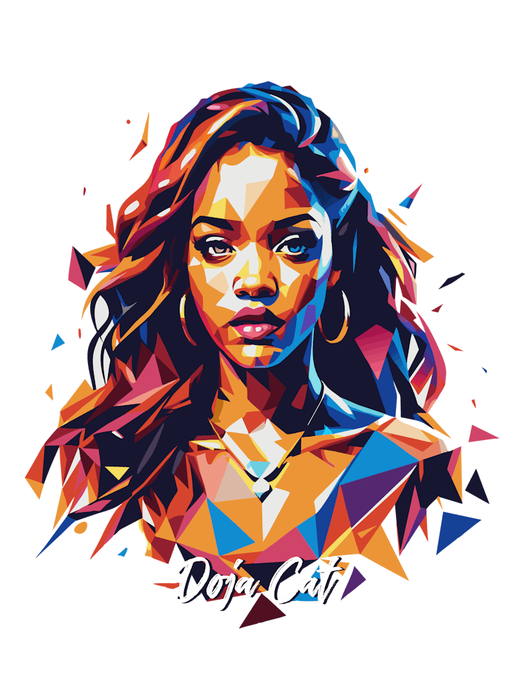 Doja Cat 03 Portrait Music Icon Style WPAP Pop Art
