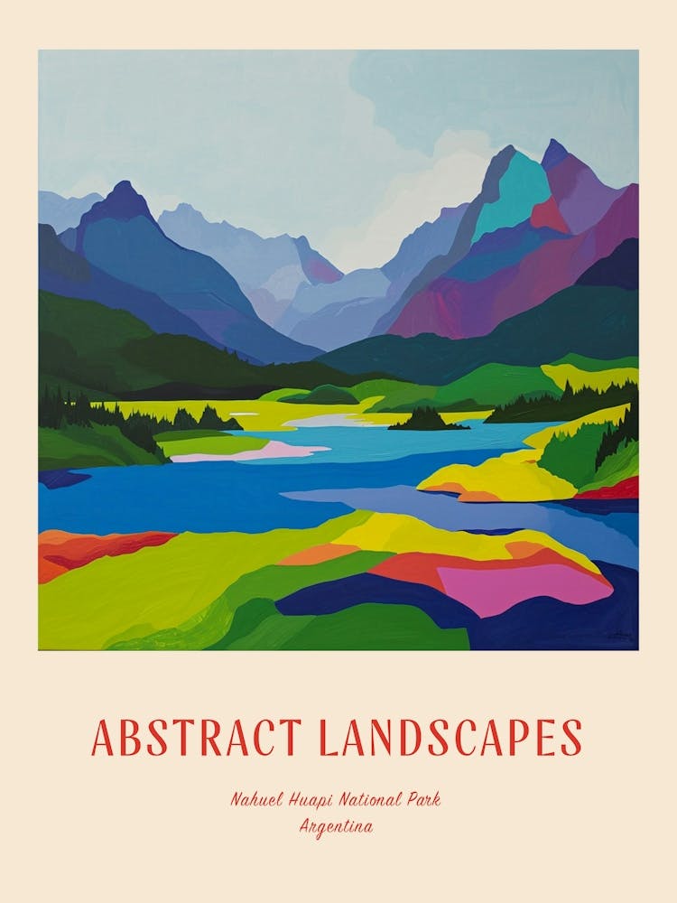 Colourful Abstract Nahuel Huapi National Park Argentina 2 Poster