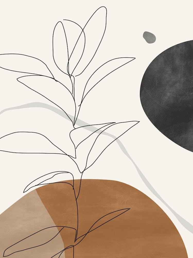 Abstract Minimalist Line Plant