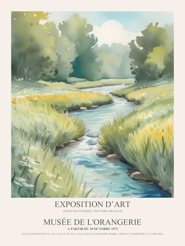 Claude Monet Style Art Exhibition Meadow Creek Modern Art Gallery