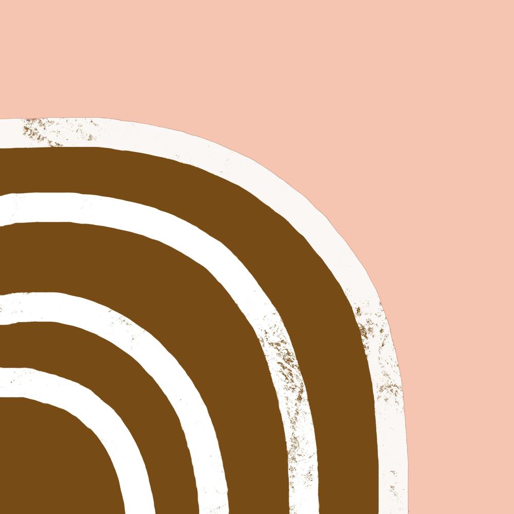 Minimal Rainbow Arch with Brown and Pink