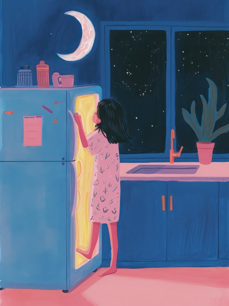 Midnight Snack Lo Fi Kawaii Illustration 7