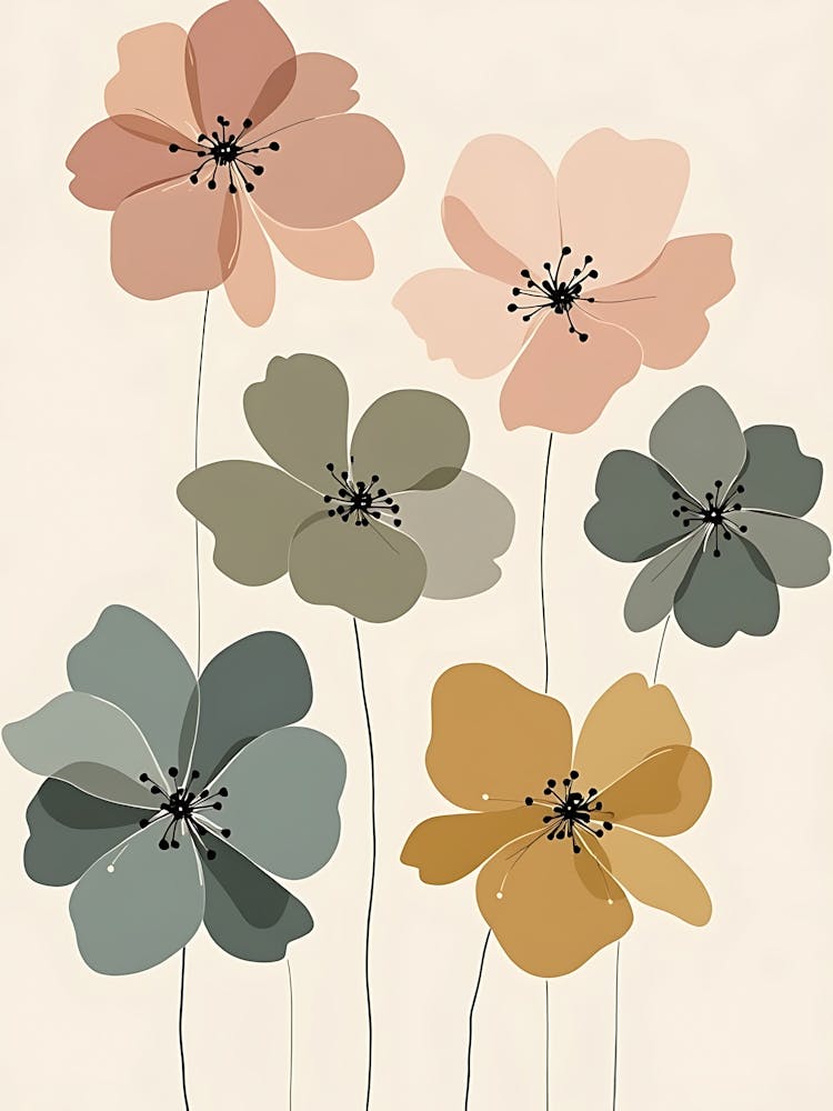 Minimalist Beige and Blush Blooms