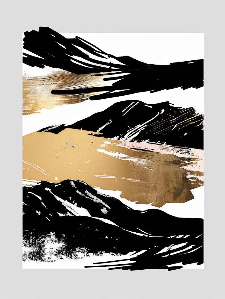 Gold And Black Abstract Painting 30