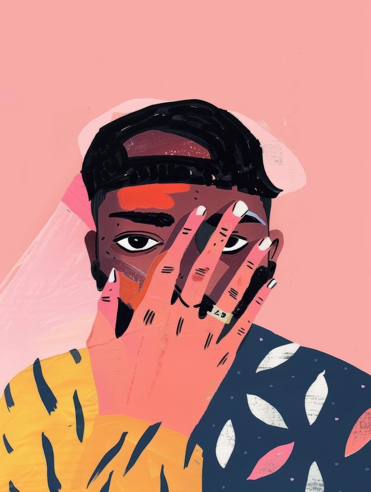 Man Covering His Face