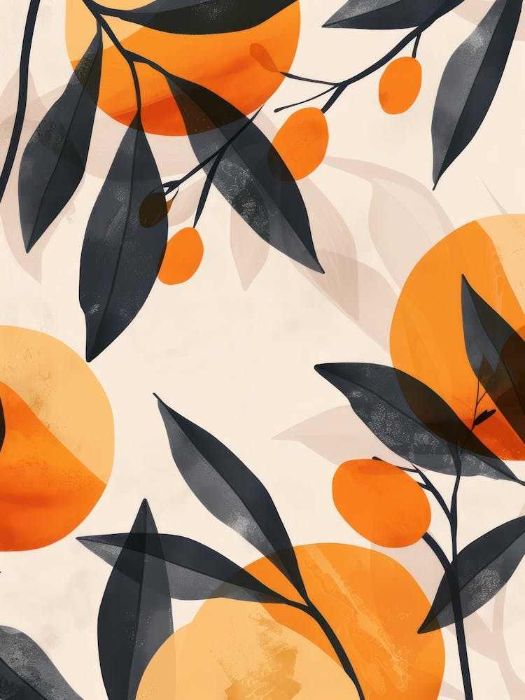 Oranges Close Up Illustration 4