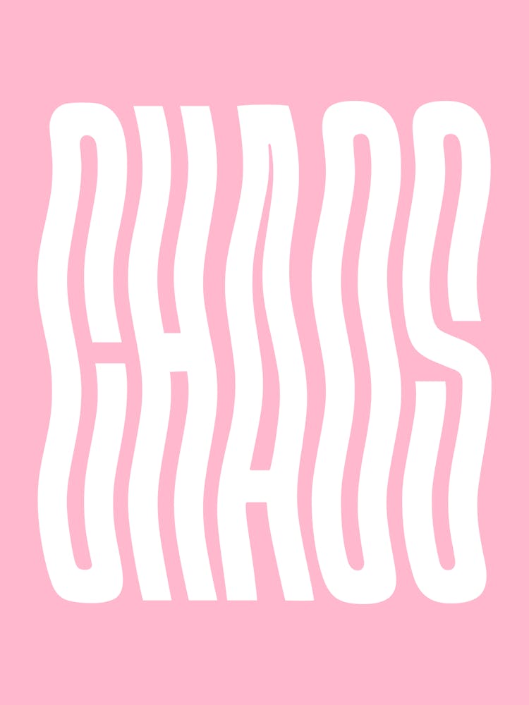 Chaos wavy text pink tone