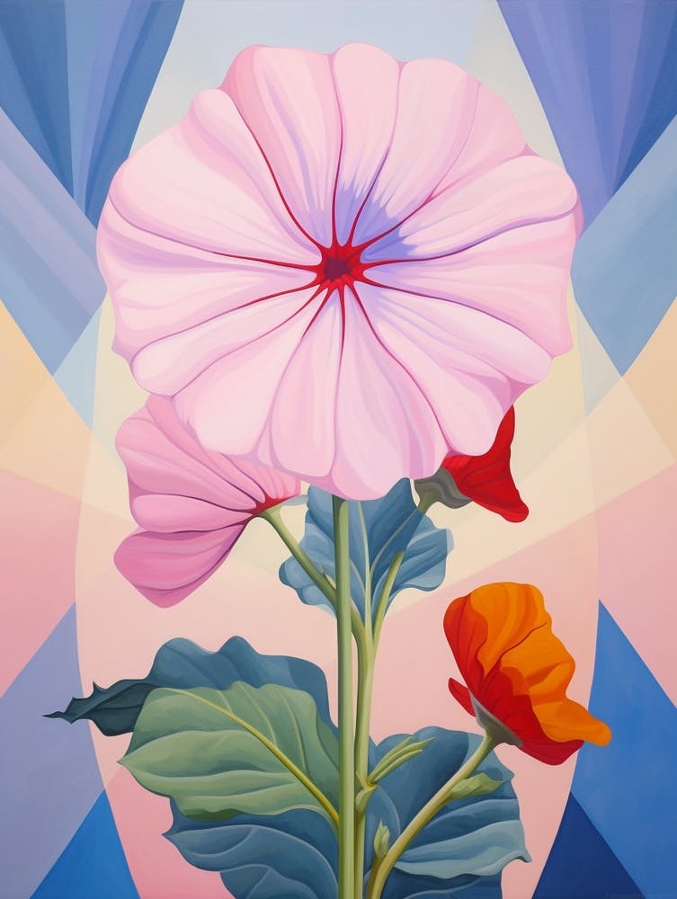 Petunia 3 Hilma Af Klint Inspired Pastel Flower Painting