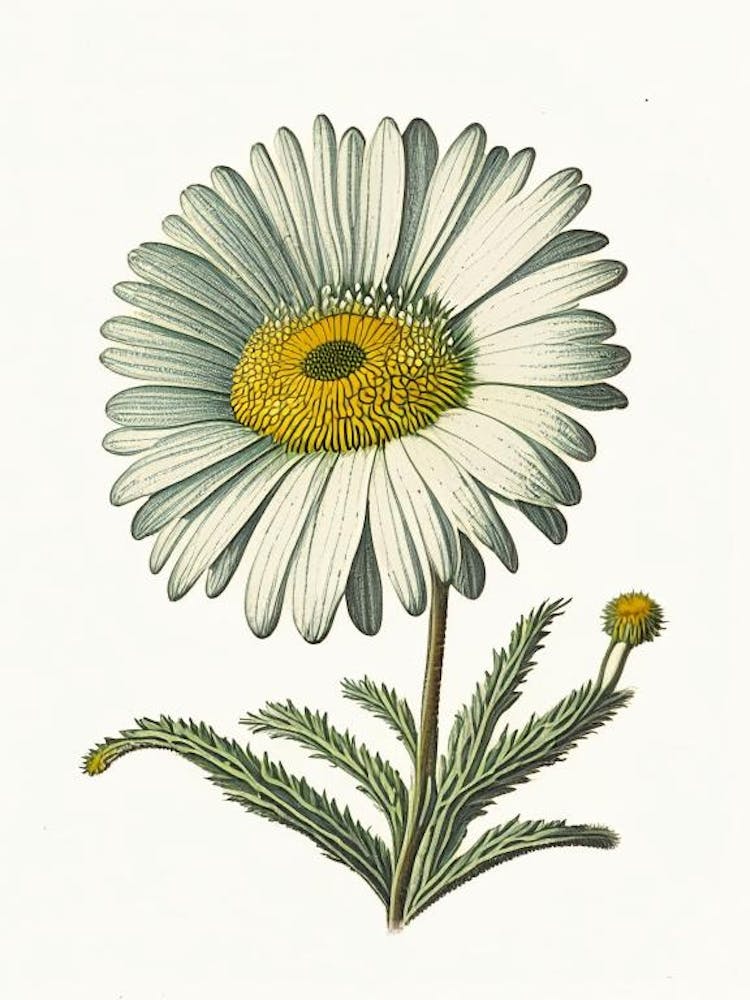 Shasta Daisy Wildflower Vintage Botanical 1