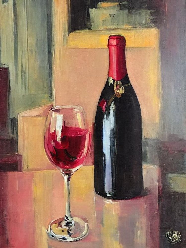Pinot Noir Rosé 1 Oil Painting Cocktail Poster
