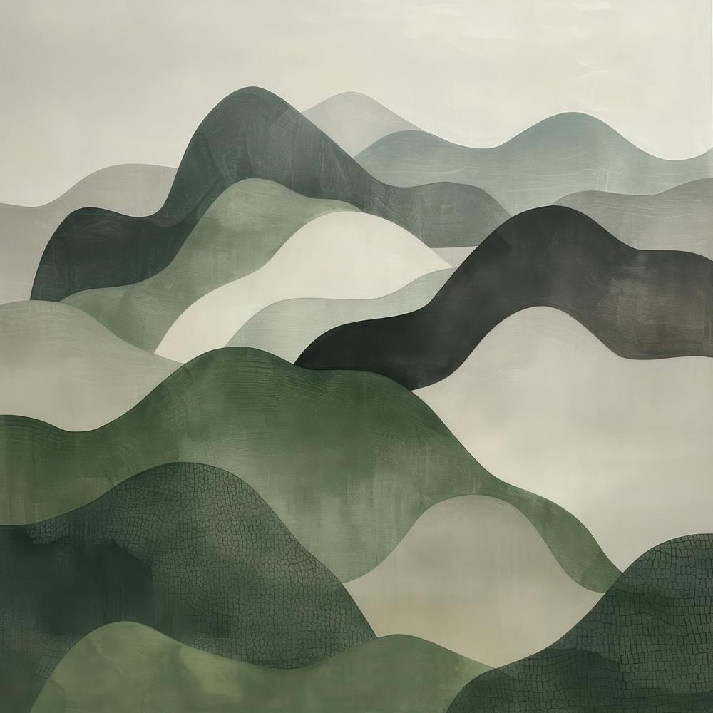 Japanese Watercolour Of Mount Aino 2