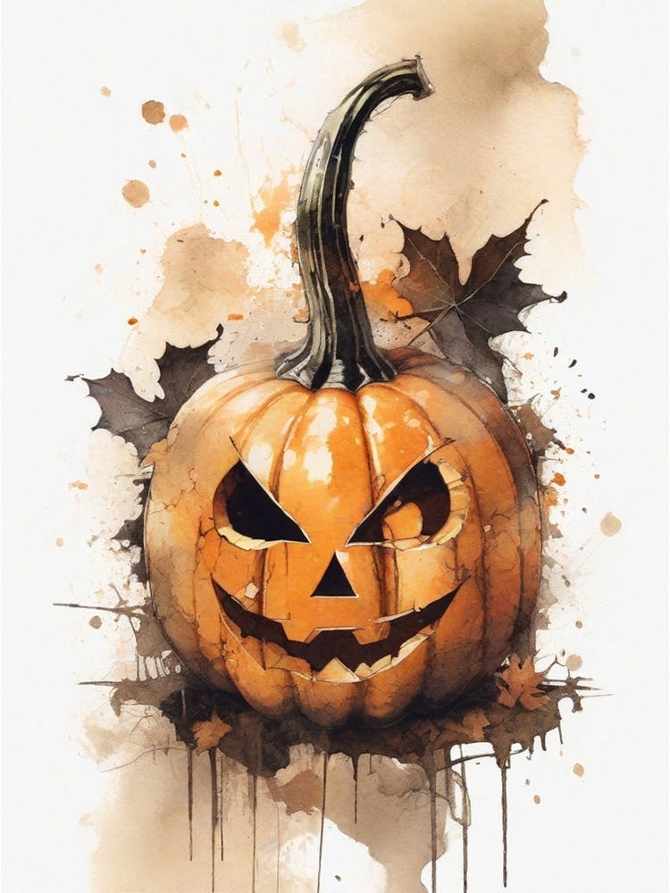 Getaucht in Schatten, erwacht zum Gruseln: Kürbis-Kunstwerk für Halloween V