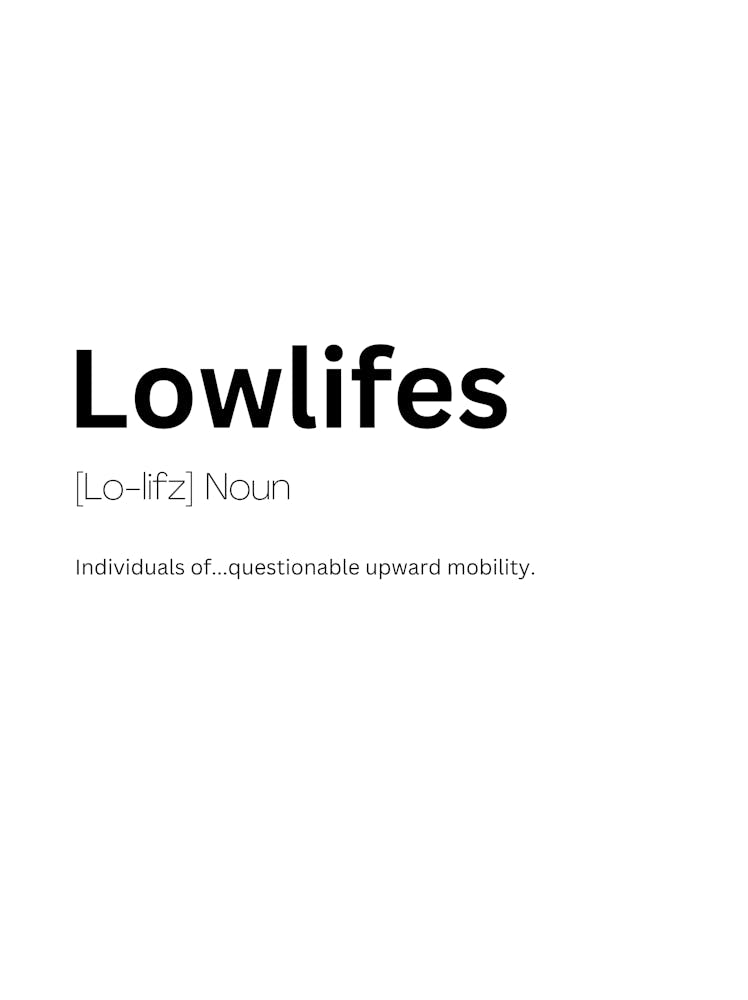 Lowlifes Definition Meaning