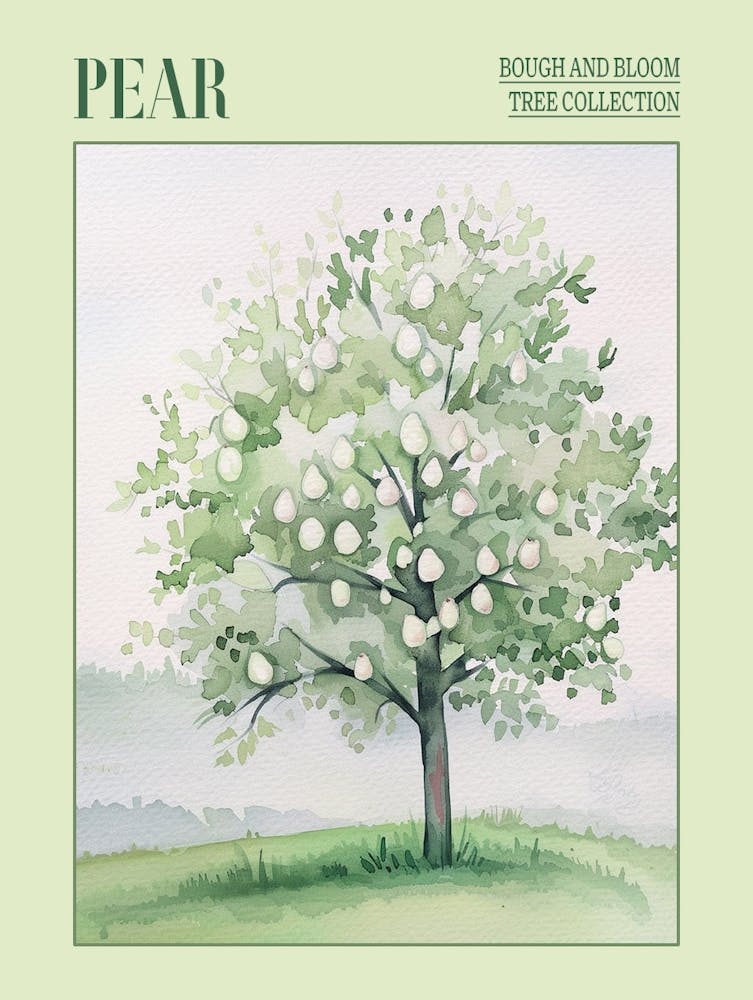 Pear Tree Atmospheric Watercolour Painting 1 Poster