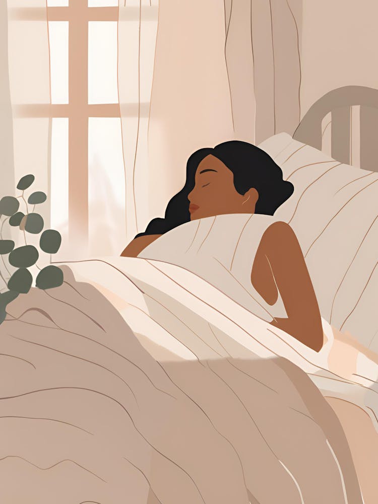 Woman Sleeping In Bed