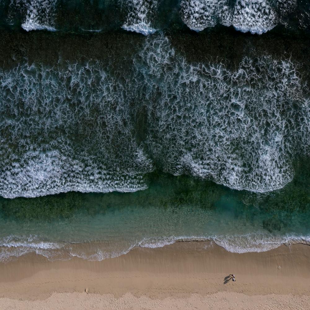 The Walk On A Calm Beach Square